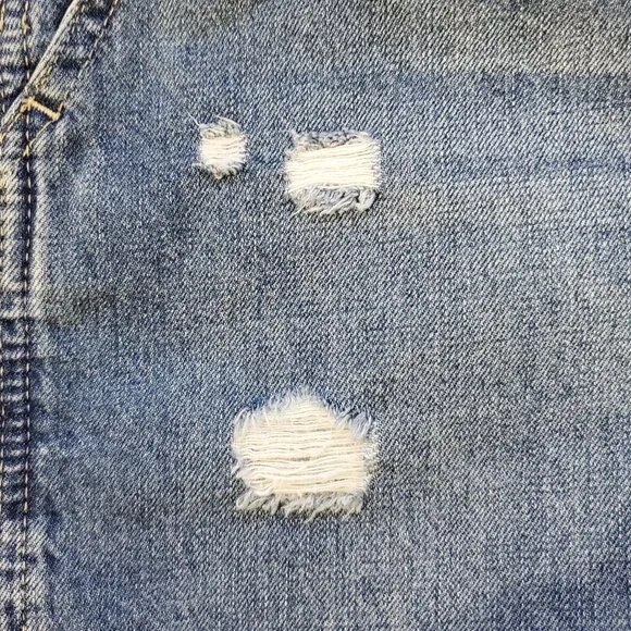 GAP Women's Distressed Raw Hem Denim Shortall Size S - Picture 5 of 8